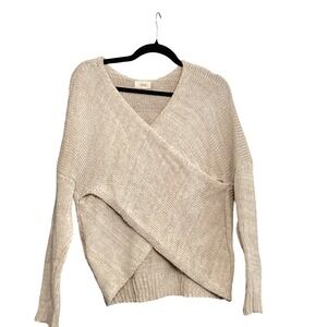 Aeon Los Angeles Beige Knit Wrap Sweater Long Sleeve Women Size S
